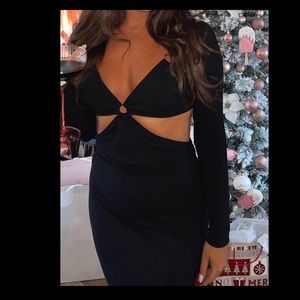 Carina Cut Out Mini Dress - Black